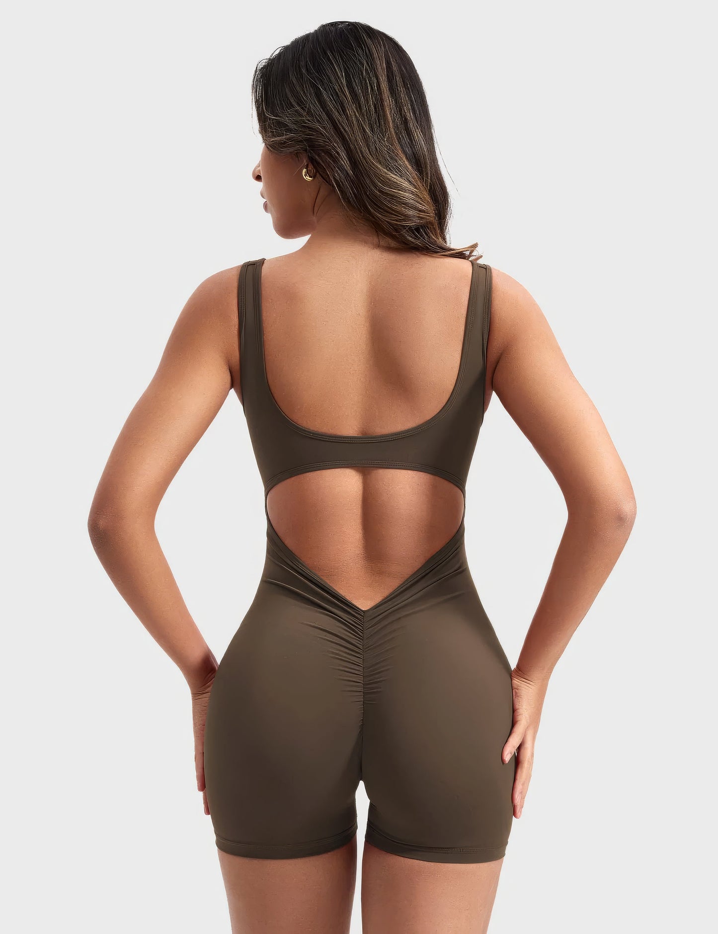 Dewi | V-rug Jumpsuit Korte Mouw