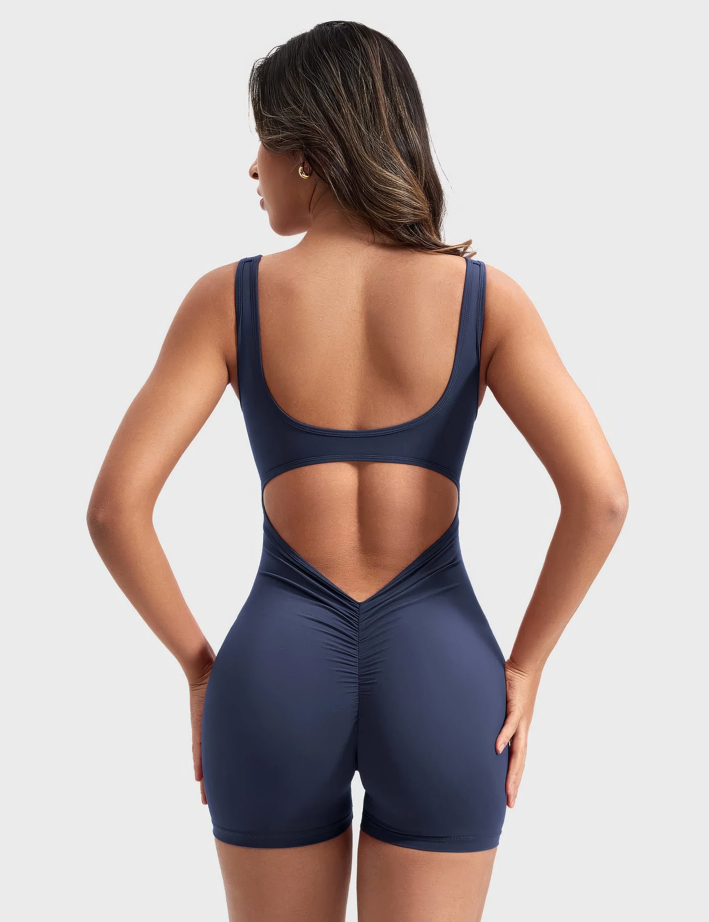 Dewi | V-rug Jumpsuit Korte Mouw
