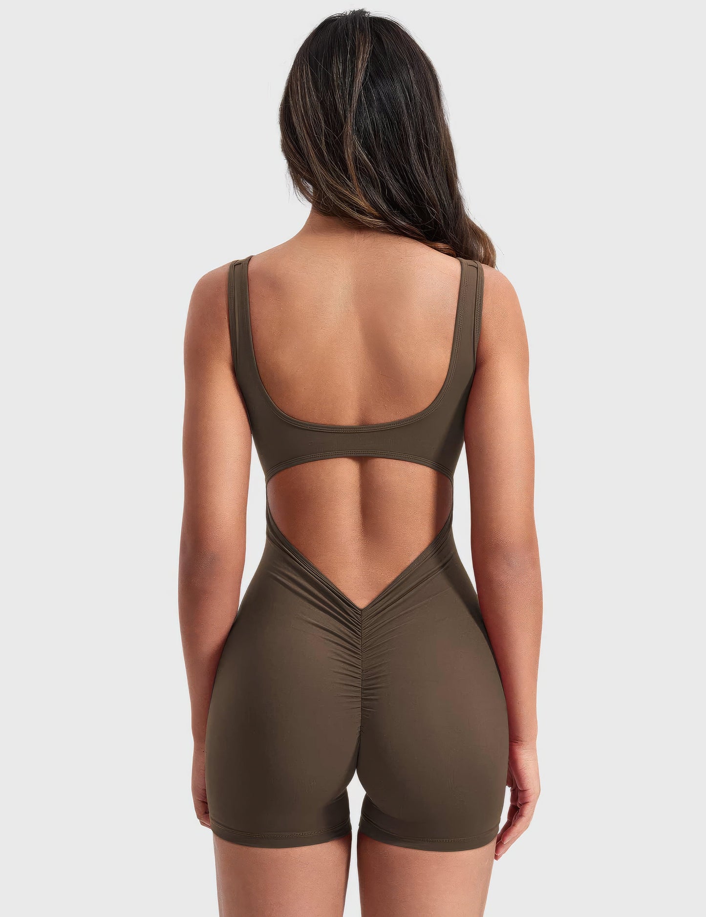 Dewi | V-rug Jumpsuit Korte Mouw