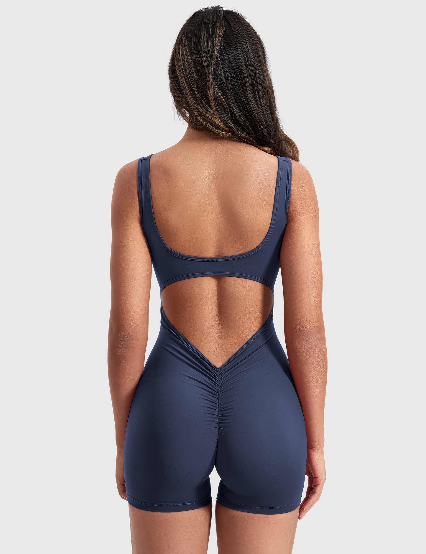 Dewi | V-rug Jumpsuit Korte Mouw