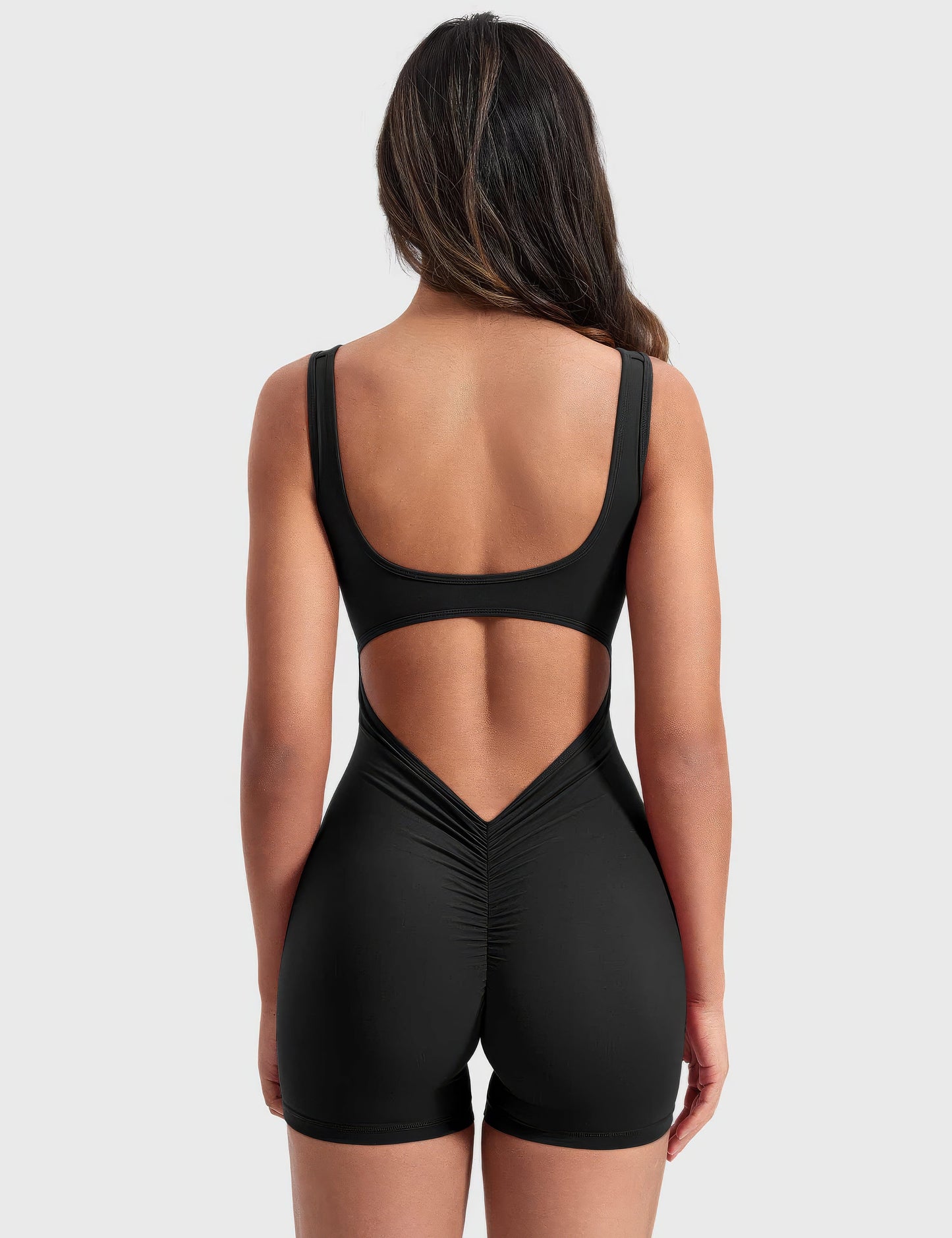 Dewi | V-rug Jumpsuit Korte Mouw